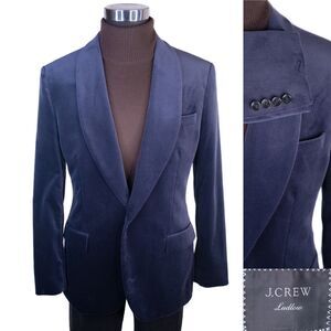 Men's 42R J Crew Ludlow slim-fit shawl-collar tuxedo jacket Blue velvet blazer